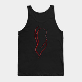 Red Abstract Line art Tank Top